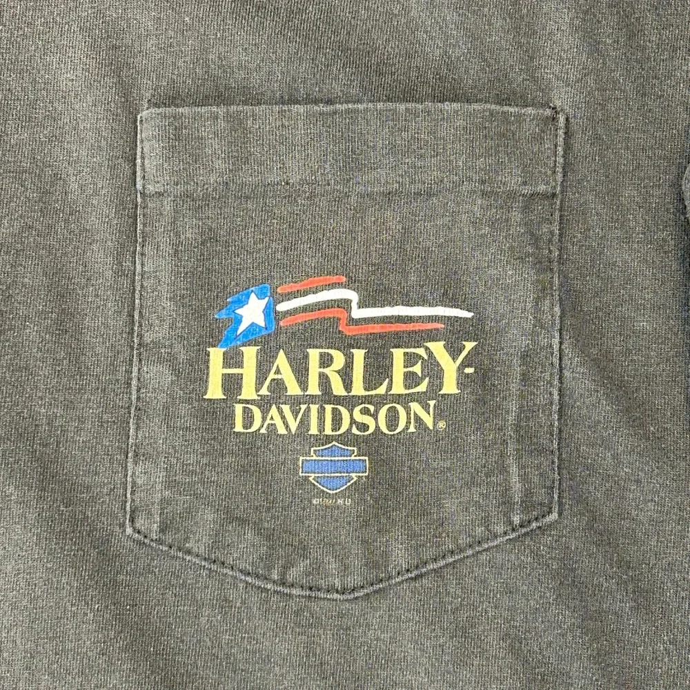 90s Vintage Harley Davidson Graphic Tee Men 2XL Long Sleeve Hit Distressed Faded